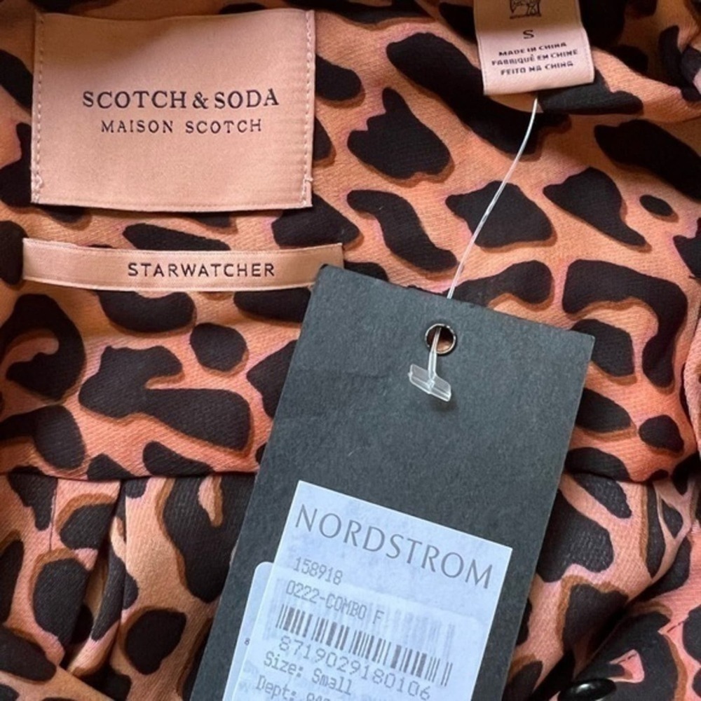 Scotch & Soda Starwatcher Leopard Animal Print Button Up Shirt Size S NWT - Picture 6 of 8